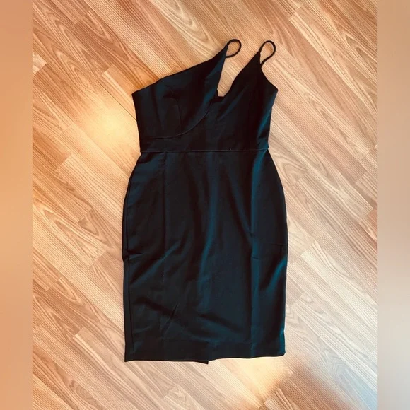 Chloe Kristyn Nicole Black One Shoulder Dress NWT Size large MSRP $328 - Picture 9 of 16